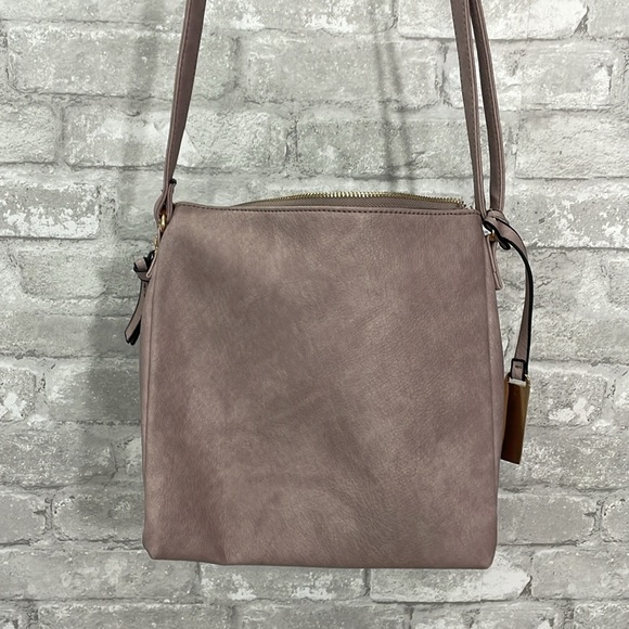 Massini Tan and Gold Crossbody Bag with Structured Design - Picture 6 of 12